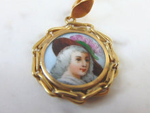 Load image into Gallery viewer, Vintage Estate 18K Gold Hand Painted Porcelain Earrings 12.4g E3026