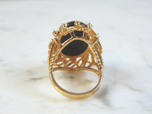 Load image into Gallery viewer, Womens Vintage Estate 14k Gold Onyx &amp; Diamond Ring 10.6g E1015