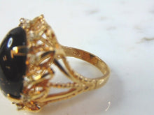 Load image into Gallery viewer, Womens Vintage Estate 14k Gold Onyx &amp; Diamond Ring 10.6g E1015