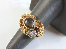 Load image into Gallery viewer, Womens Vintage Estate 14k Yellow Gold Nugget Diamond Ring 15.6g E1022