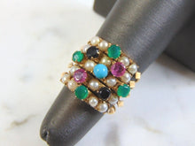 Load image into Gallery viewer, Womens Vintage Estate 14k Yellow Gold Multi-Stone Ring 5.7g E3055