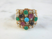 Load image into Gallery viewer, Womens Vintage Estate 14k Yellow Gold Multi-Stone Ring 5.7g E3055