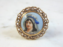 Load image into Gallery viewer, Vintage Estate 14K Gold Hand Painted Porcelain Ring 12.1g E3063