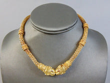 Load image into Gallery viewer, Womens Vintage Estate 21k Gold Lioness Necklace w/ Garnet Eyes 67.3g E755