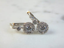 Load image into Gallery viewer, Womens Vintage Estate Sterling Silver CZ Earrings 3.7g E1850