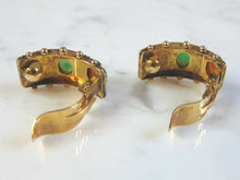 Load image into Gallery viewer, Womens Vintage Estate 14K Gold Multi Stone Earrings 13.3g E3095