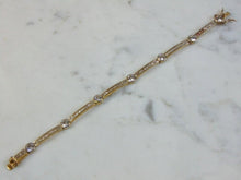 Load image into Gallery viewer, Womens Vintage Estate Sterling Silver CZ Bracelet 11.1g E2821