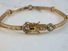 Load image into Gallery viewer, Womens Vintage Estate Sterling Silver CZ Bracelet 11.1g E2821