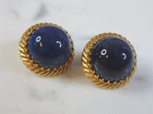 Load image into Gallery viewer, Womens Vintage Estate 14K Gold Lapis Lazuli Earrings 14.7g E3210