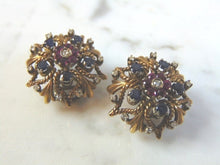 Load image into Gallery viewer, Womens Vintage Estate 18K Gold Multi Stone Earrings 15.7g E3212