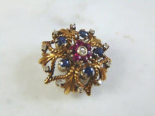 Load image into Gallery viewer, Womens Vintage Estate 18K Gold Multi Stone Earrings 15.7g E3212