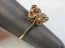 Load image into Gallery viewer, Womens Vintage Estate 10K Gold Diamond &amp; Sapphire Ring, 1.8g E3213
