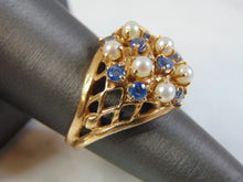 Load image into Gallery viewer, Womens Vintage Estate 14K Gold Sapphire Ring, 7.6g E3215