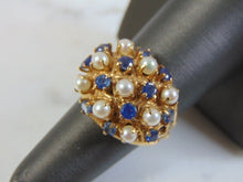 Load image into Gallery viewer, Womens Vintage Estate 14K Gold Sapphire Ring, 7.6g E3215