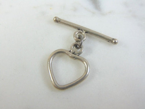 Vintage Estate Sterling Silver Heart Lapel T-Bar 2.1g E1446