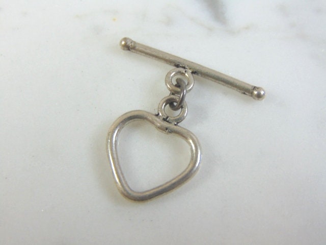 Vintage Estate Sterling Silver Heart Lapel T-Bar 2.1g E1446