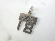 Load image into Gallery viewer, Womens Vintage Estate Sterling Silver 18th Birthday Charm 1.7g E989