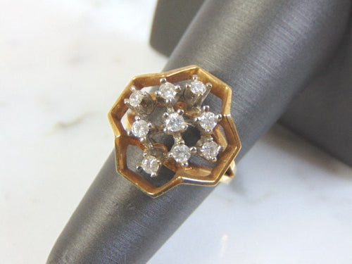Vintage Estate 14k Yellow Gold Diamond Ring 5.4g E3047
