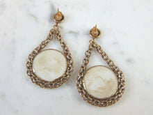 Load image into Gallery viewer, Vintage Estate 14K Gold Hand Painted Porcelain Earrings 12g E3052