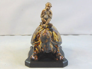 Monkey On Tortoise Porcelain Sculpture
