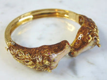 Load image into Gallery viewer, Womens Vintage Estate 18K Gold &amp; Enamel Horses Bracelet 48.9g E3101
