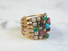 Load image into Gallery viewer, Womens Vintage Estate 14k Yellow Gold Multi-Stone Ring 5.7g E3055