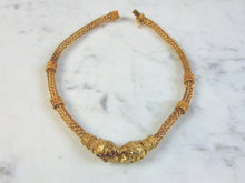 Load image into Gallery viewer, Womens Vintage Estate 21k Gold Lioness Necklace w/ Garnet Eyes 67.3g E755