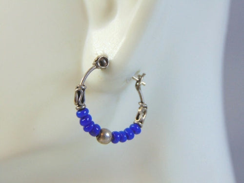 Vintage Estate Sterling Silver Hoop Earrings 1.1g E1869