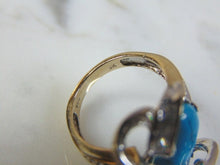 Load image into Gallery viewer, Womens Vintage Estate 18k White Gold Turquoise Ring 6.8g E3087