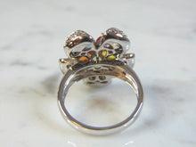 Load image into Gallery viewer, Womens Vintage Estate 14K Gold Gemstone Diamond Flower Ring 9.2g E3096