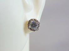 Load image into Gallery viewer, Womens Vintage Estate Sterling Silver CZ Earrings 1.7g E1854