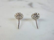 Load image into Gallery viewer, Womens Vintage Estate Sterling Silver CZ Earrings 1.7g E1854