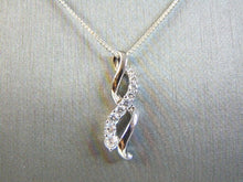 Load image into Gallery viewer, Womens Vintage Estate Sterling Silver CZ Pendant W/ Necklace 4.1g E4256