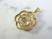 Load image into Gallery viewer, Womens Vintage Estate 10K Gold Diamond Flower Pendant 2.5g E3200
