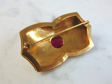 Load image into Gallery viewer, Vintage Estate 18K Yellow Gold Ruby Brooch 10.5g E3202
