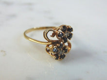 Load image into Gallery viewer, Womens Vintage Estate 10K Gold Diamond &amp; Sapphire Ring, 1.8g E3213
