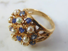 Load image into Gallery viewer, Womens Vintage Estate 14K Gold Sapphire Ring, 7.6g E3215
