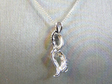 Load image into Gallery viewer, Womens Vintage Estate Sterling Silver CZ Pendant W/ Necklace 4.1g E4256