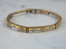 Load image into Gallery viewer, Womens Vintage Estate VS One 18K Yellow &amp; White Gold Diamond Bracelet 17.4g E5166