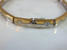 Load image into Gallery viewer, Womens Vintage Estate VS One 18K Yellow &amp; White Gold Diamond Bracelet 17.4g E5166