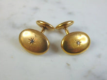 Load image into Gallery viewer, Mens Vintage Estate 14k Yellow Gold Diamond Cufflinks 4.8g E5622