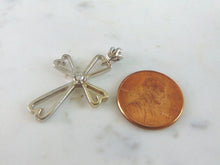 Load image into Gallery viewer, Vintage Estate 18k White Gold Religious Crucifix Cross Diamond Pendant 2.9g #E4101