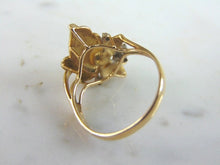 Load image into Gallery viewer, Womens Vintage Estate 14K Gold Pearl &amp; Diamond Ring 4.0g E4103