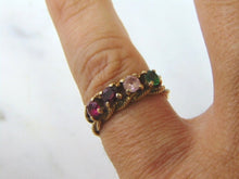 Load image into Gallery viewer, Womens Vintage Estate 10K Yellow Gold Gemstone Tiara Ring  3.4g #E4114