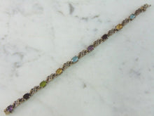 Load image into Gallery viewer, Womens Vintage Estate Sterling Silver Multi Stone Bracelet 16.9g E726