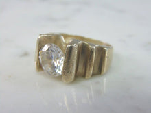 Load image into Gallery viewer, Womens Vintage Estate Sterling Silver CZ Ring 16.4g E855