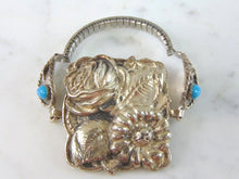 Load image into Gallery viewer, Womens Vintage Estate Sterling Silver Flower Bracelet 43.7g E1921