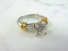 Load image into Gallery viewer, Womens Vintage Estate 14K Gold Platinum CZ Ring, 9.3g E3371