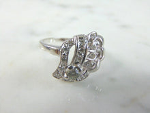 Load image into Gallery viewer, Womens Vintage Estate 14K White Gold Diamond Ring 4.2g E3376