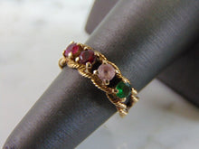 Load image into Gallery viewer, Womens Vintage Estate 10K Yellow Gold Gemstone Tiara Ring  3.4g #E4114